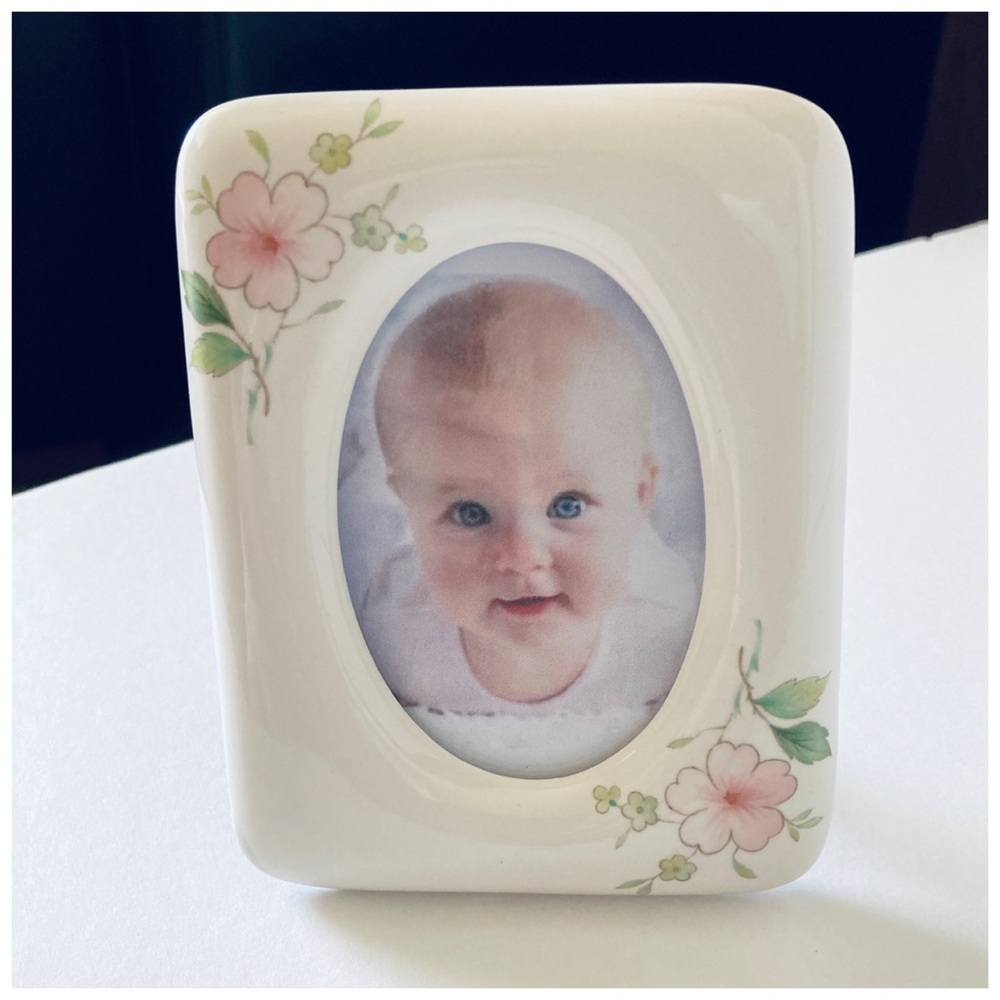 Mini Ceramic Baby Floral Photo Frame